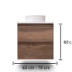 Mueble de baño pequeño Bruntec Nivo 2 cajones suspendido Croquis 11