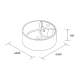 Conjunto mueble de baño con lavabo sobre encimera Salgar Morai Croquis 11