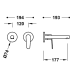 Grifo de lavabo empotrado Tres Flat Croquis 2