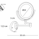 Espejo aumento x3 Bruntec redondo con led Croquis 1