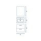 Conjunto completo mueble de baño fondo reducido 35 cm Amizuva Hone Croquis 13