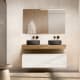 Mueble de baño con encimera de madera 10 cm de altura en color Roble Costa con cajonera Visobath Nomad Principal 3