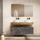 Mueble de baño con encimera de madera 10 cm de altura en color Roble Costa con cajonera Visobath Nomad Principal 4