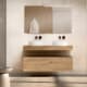 Mueble de baño con encimera de madera 10 cm de altura en color Roble Costa con cajonera Visobath Nomad Principal 2