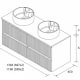 Conjunto mueble de baño Salgar Kira con lavabo sobre encimera Croquis 16