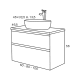 Conjunto mueble de baño con lavabo sobre encimera Sanchís Nice Croquis 5