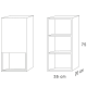 Columna de baño Bruntec Lia con 1 puerta y repisa Croquis 16