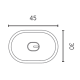 Lavabo sobre encimera Royo Oval Croquis 1