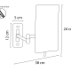 Espejo aumento x3 Bruntec cuadrado de pared Croquis 1