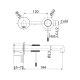 Pack grifo de lavabo empotrado Line Imex + Válvula click-clack Croquis 16