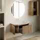 Conjunto mueble de baño madera maciza de fresno con lavabo Solid Surface Bruntec Neo Curve Detalle 1
