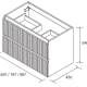 Conjunto mueble de baño Salgar Kira con lavabo sobre encimera Croquis 14
