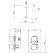 Conjunto de ducha empotrado al techo Lluvibath Artemis Croquis 2