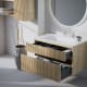 Conjunto de mueble de baño de madera maciza ranurado Bruntec Alpes 2 Detalle 2