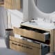 Conjunto de mueble de baño de madera maciza ranurado Bruntec Alpes 2 Croquis 5