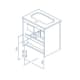 Conjunto completo mueble de baño fondo reducido 35 cm Royo Street Croquis 8