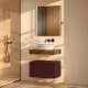 Mueble de baño con encimera de madera 10 cm de altura en color Valenti con cajonera Visobath Nomad Ambiente 16