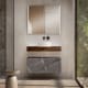 Mueble de baño con encimera de madera 10 cm de altura en color Valenti con cajonera Visobath Nomad Principal 2
