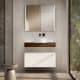 Mueble de baño con encimera de madera 10 cm de altura en color Valenti con cajonera Visobath Nomad Principal 0