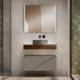 Mueble de baño con encimera de madera 10 cm de altura en color Valenti con cajonera Visobath Nomad Principal 7