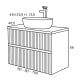 Conjunto mueble de baño con lavabo sobre encimera Sanchís Etna Croquis 6