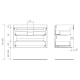 Conjunto mueble de baño con lavabo sobre encimera Salgar Bequia Croquis 12