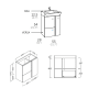 Conjunto mueble de baño fondo reducido 28 cm Coycama Versa Croquis 7