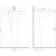 Lavabo con pedestal Manacor Strohm Teka Croquis 2