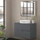 Mueble de baño con encimera piedra compactada mismo color Bruntec Lia colores Principal 6