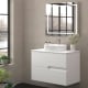Mueble de baño con encimera piedra compactada mismo color Bruntec Lia colores Principal 1