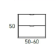 Conjunto mueble de baño fondo reducido 35.5 cm con lavabo sobre encimera Visobath Midi Croquis 1