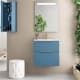 Conjunto mueble de baño fondo reducido 41cm Coycama Comet tirador dorado Principal 2
