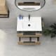 Conjunto mueble de baño fondo reducido 41cm Coycama Comet tirador dorado Detalle 3
