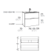 Conjunto mueble de baño fondo reducido 41cm Coycama Comet tirador dorado Croquis 4