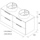 Conjunto mueble de baño Salgar Leni con lavabo sobre encimera Croquis 16