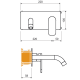 Grifo de lavabo empotrado Lluvibath Jamaica Croquis 2