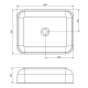 Lavabo sobre encimera fondo reducido 48 cm Visobaht Iria Croquis 1