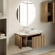 Mueble de baño madera maciza de fresno con encimera Solid Surface Bruntec Neo Curve Detalle 2