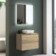 Mueble de baño fondo reducido 39 cm con encimera de madera Bruntec Roma Principal 1