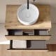 Mueble de baño fondo reducido 39 cm con encimera de madera Bruntec Roma Detalle 9
