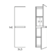 Columna de baño de Viso Bath Box Croquis 4