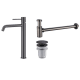 Pack Grifo de lavabo caño alto Imex Monza + Válvula click-clack + Sifón visto redondo Principal 2