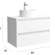 Mueble de baño para lavabo sobre encimera Salgar Bequia nórdico Detalle 8