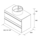Conjunto mueble de baño con lavabo sobre encimera Salgar Born Croquis 8