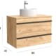 Conjunto mueble de baño con lavabo sobre encimera Salgar Born Detalle 5