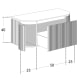 Conjunto mueble de baño madera maciza de fresno con lavabo Solid Surface Bruntec Neo Curve Croquis 4