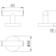 Colgador de gancho doble Strohm Teka Alaior  8.5cm x 6cm Croquis 5