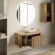 Mueble de baño madera maciza de fresno con encimera de madera Bruntec Neo Curve Detalle 1