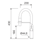 Grifo de cocina Lluvibath Aral Croquis 1