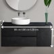 Mueble de baño con encimera de microtec negra Bruntec Coban Croquis 5